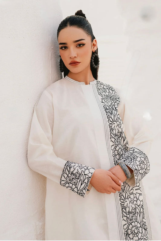 “Baroque Khaddar 2 Piece Embroidered Suit for Women – Fancy Winter Collection with Heavy Embroidery Shirt & Dyed Trouser |A perfect blend of luxury and comfort for Pakistani women.”