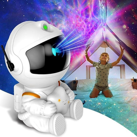 Astronaut Star Projector Night Light – 360° Rotating Galaxy LED + Remote & Timer | Kids, Bedroom, Game Room Decor