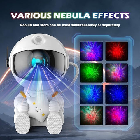 Astronaut Star Projector Night Light – 360° Rotating Galaxy LED + Remote & Timer | Kids, Bedroom, Game Room Decor