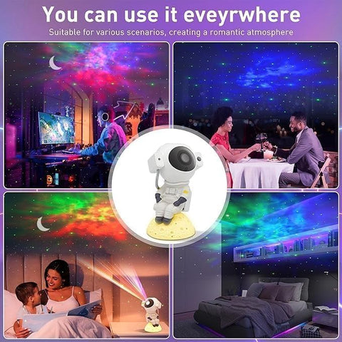 Astronaut Star Projector Night Light – 360° Rotating Galaxy LED + Remote & Timer | Kids, Bedroom, Game Room Decor